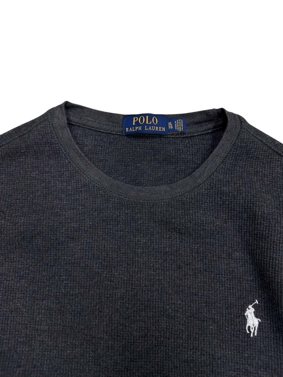 폴로 와플 니트 긴팔 차콜 (XL)  상품이미지3