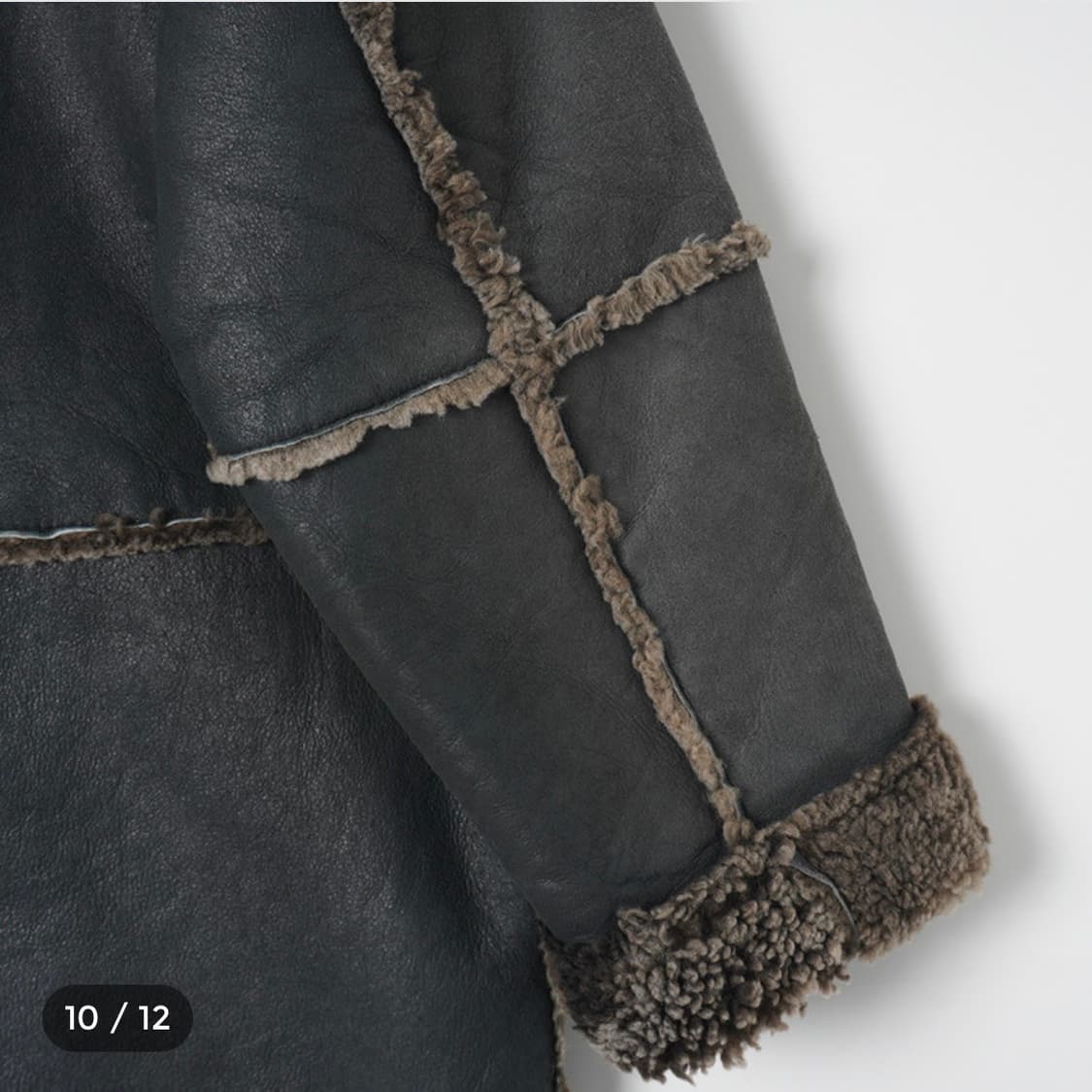 양가죽 무스탕 미디 코트 상품이미지10