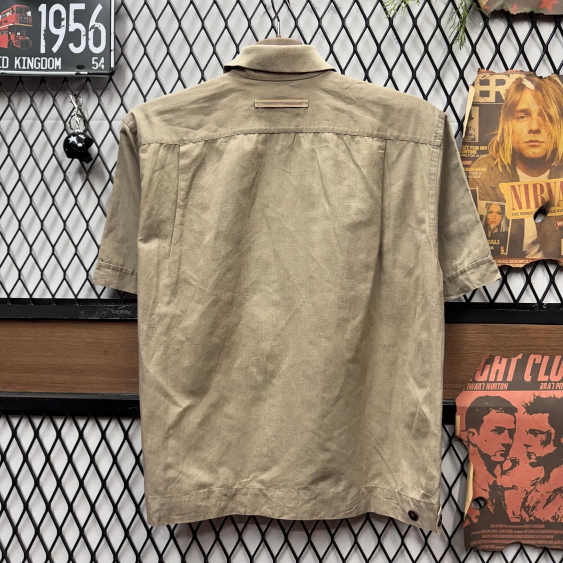 00s 버버리 런던 반팔 워크 셔츠 전면 투포켓 포인트 베이지 상품이미지2