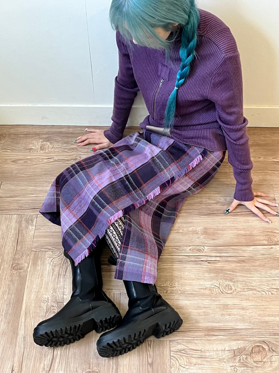 Aylesbury 체크 랩스커트 상품이미지5