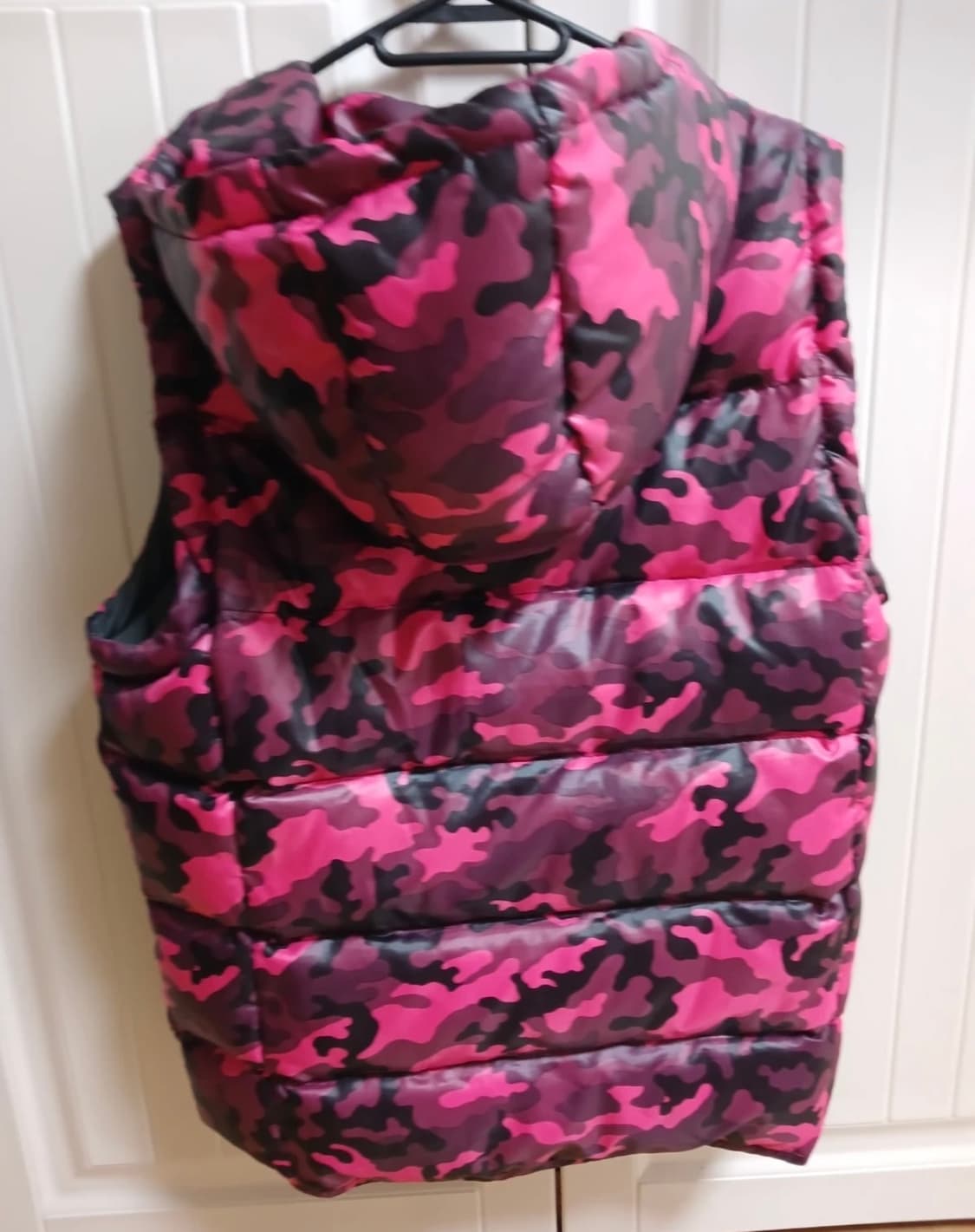 폴프랭크 핑크 카모 후드 패딩 조끼 L(100) 상품이미지2