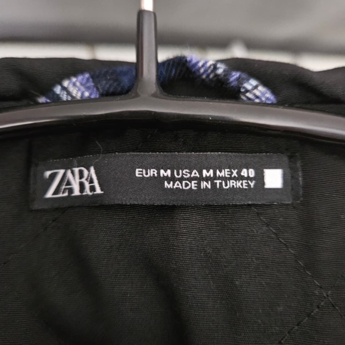 자라 후드 체크 오버 셔츠 M 상품이미지4