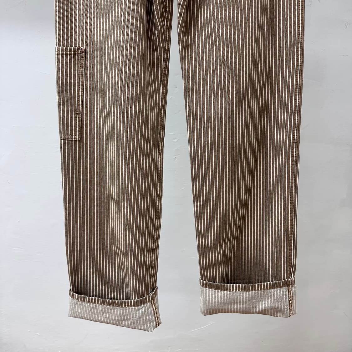 브루넬로 쿠치넬리 남성 스트라이프 워크웨어 팬츠  USA4 J41 상품이미지6