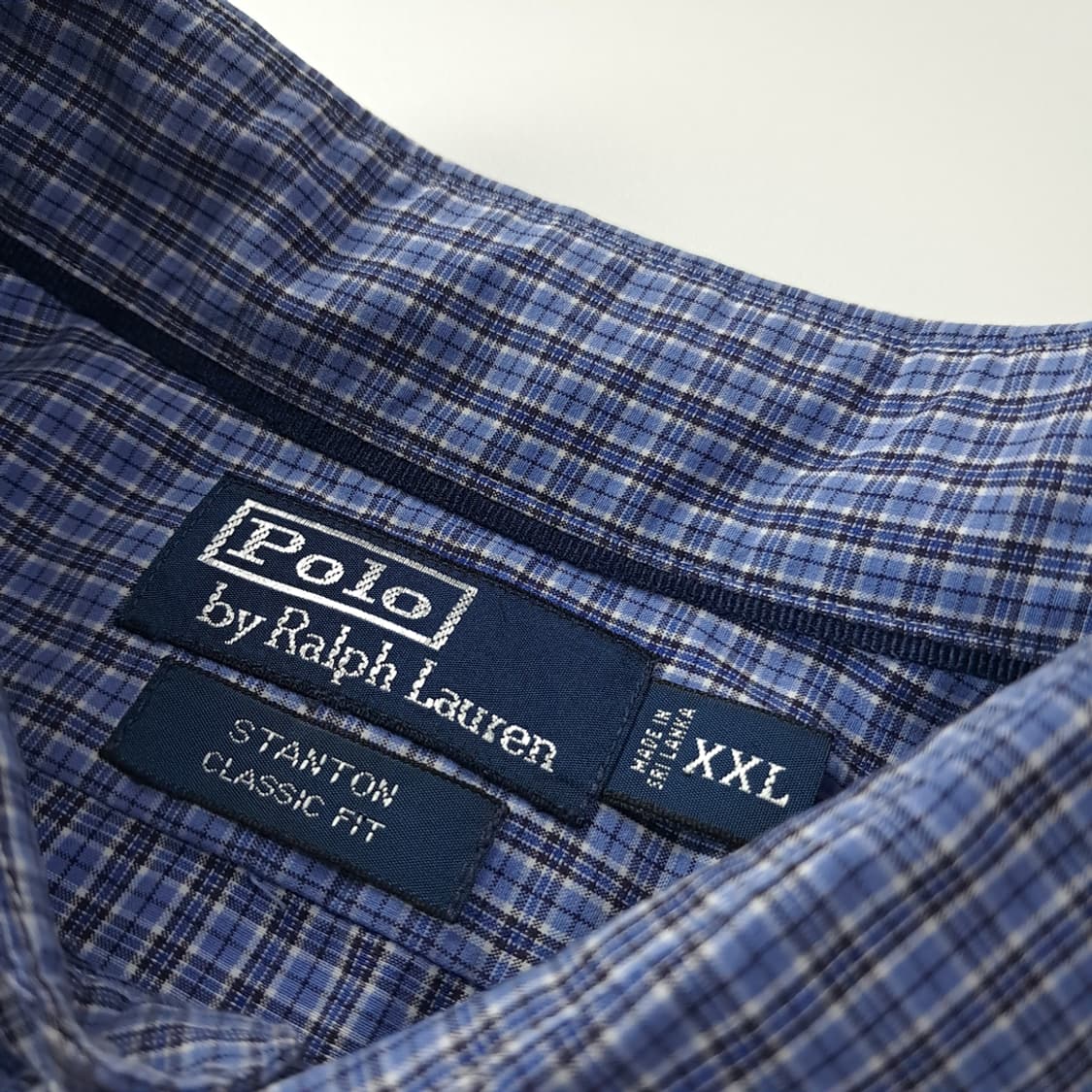 CK789 2XL 폴로 00s 블루 마이크로 타탄체크 셔츠 남방 상품이미지3