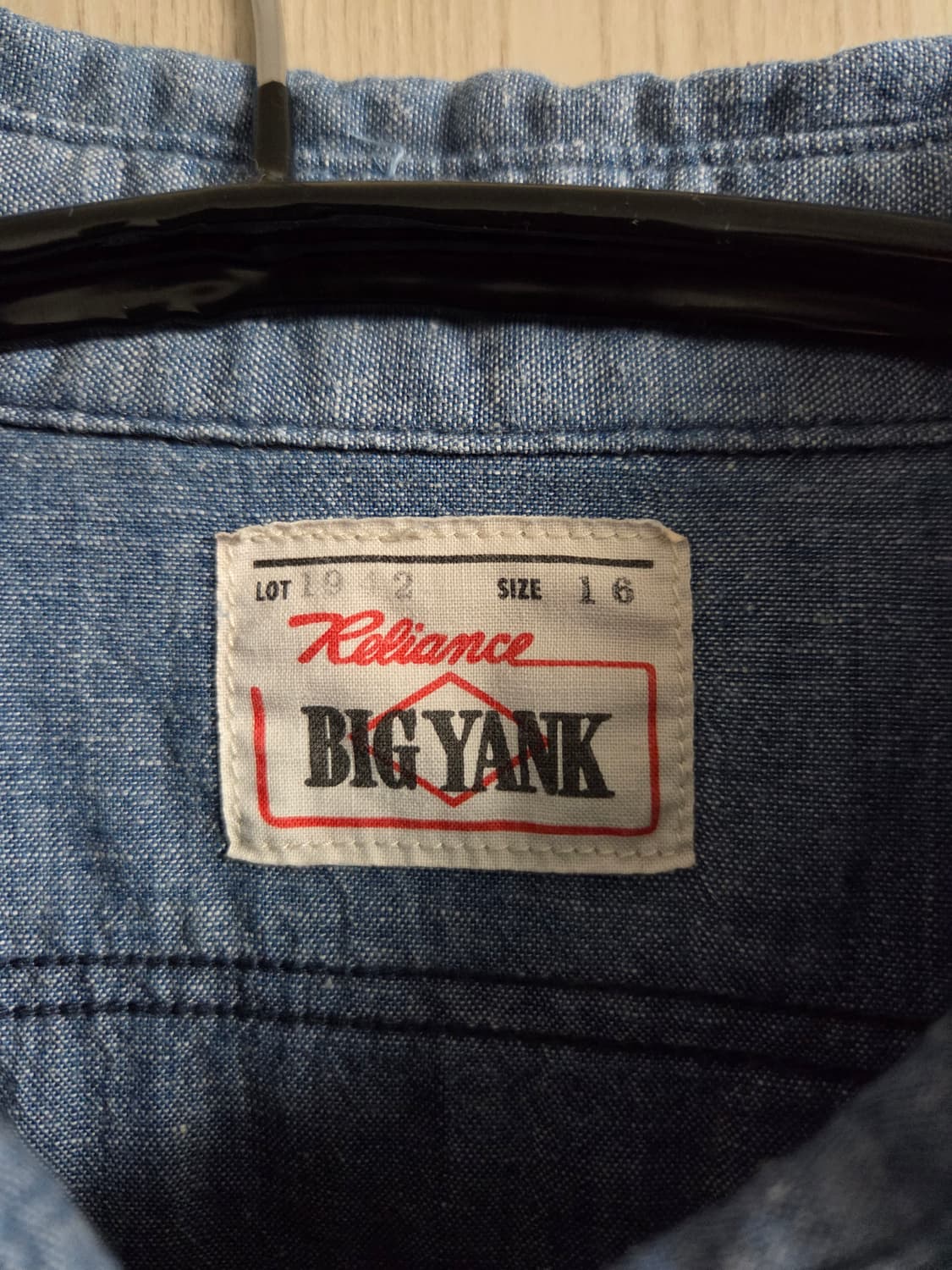 빅얀크 Big Yank 1942모델 오리지널 샴브레이셔츠 16size 상품이미지2