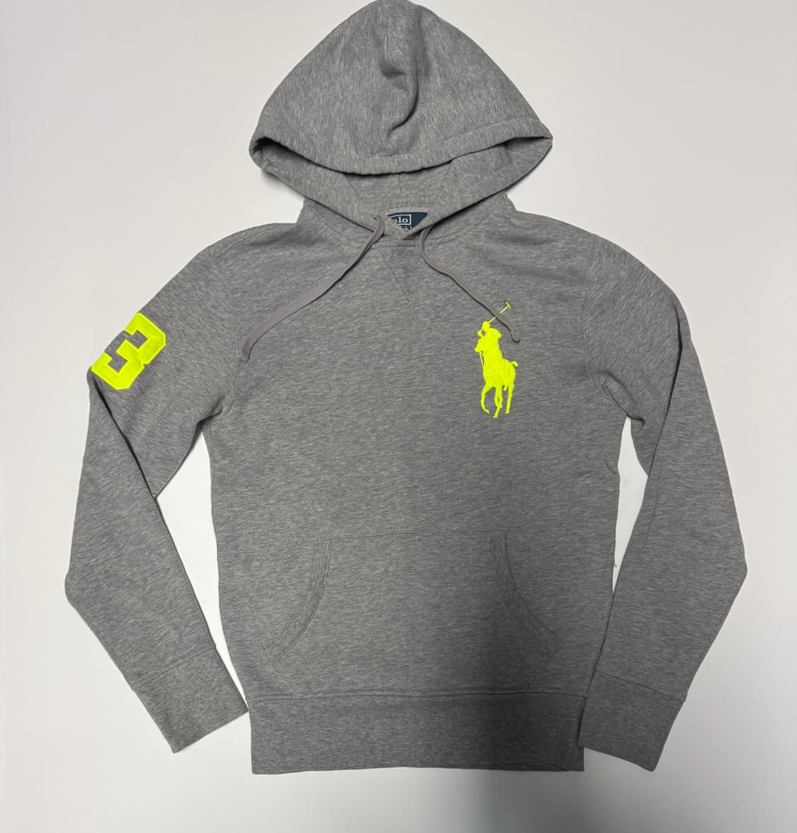 남녀공용 정품 폴로 랄프로엔 형광 로고 후드티 Xs 상품이미지1