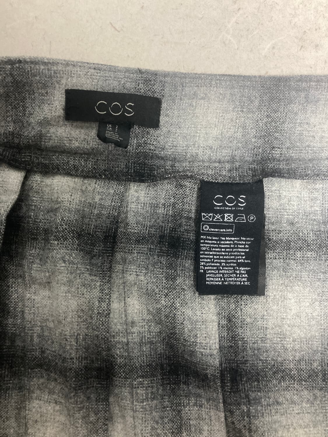 COS 체크 울 스커트 S 상품이미지5