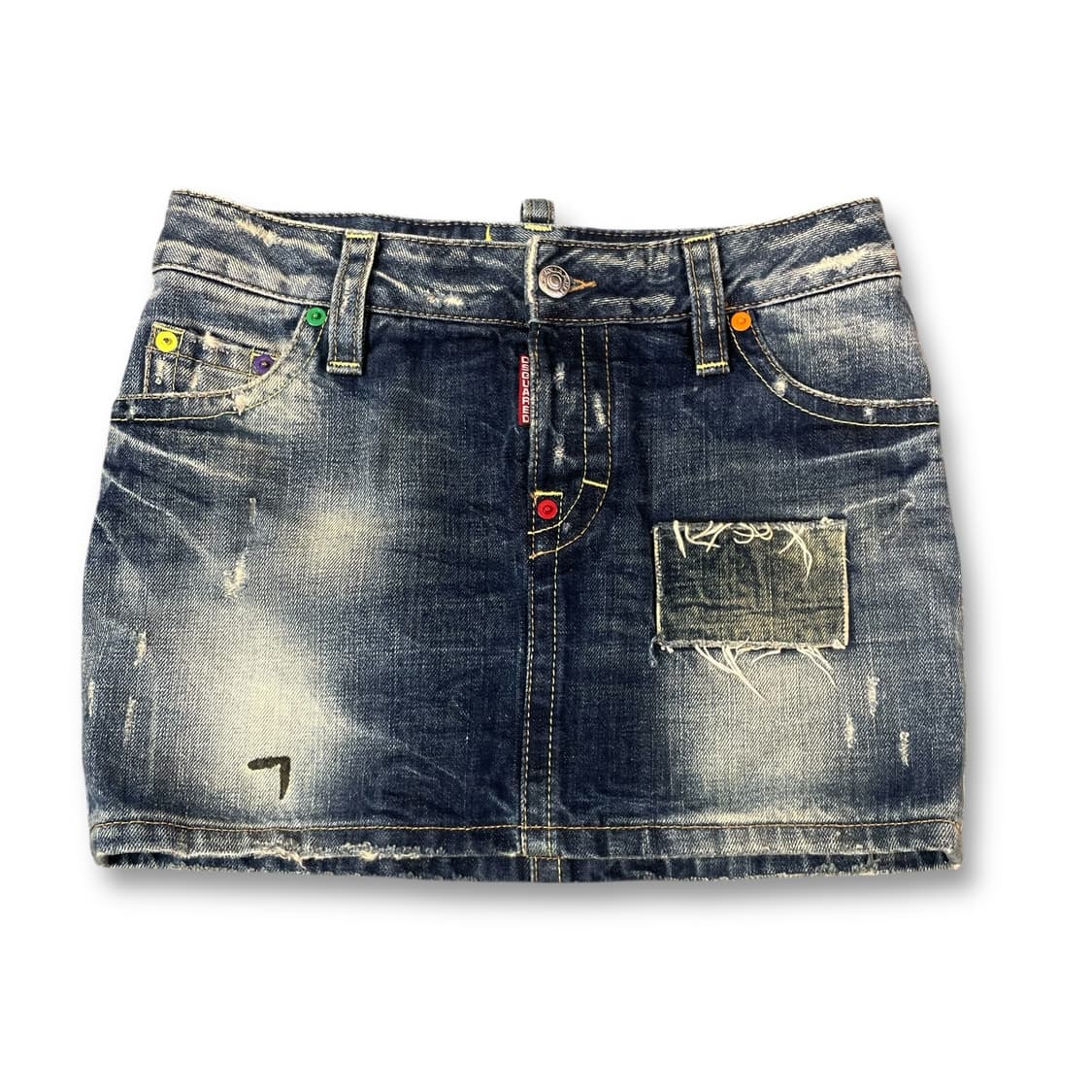 (28) 디스퀘어드2 빈티지 데미지 단추포인트 미니 스커트 상품이미지1