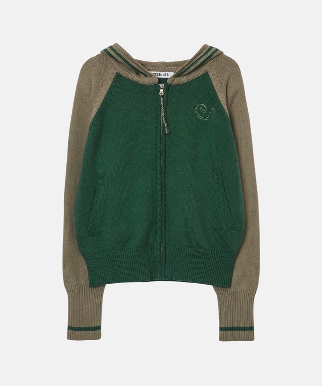 엔조블루스 레글런 집업 후디 카키 상품이미지1