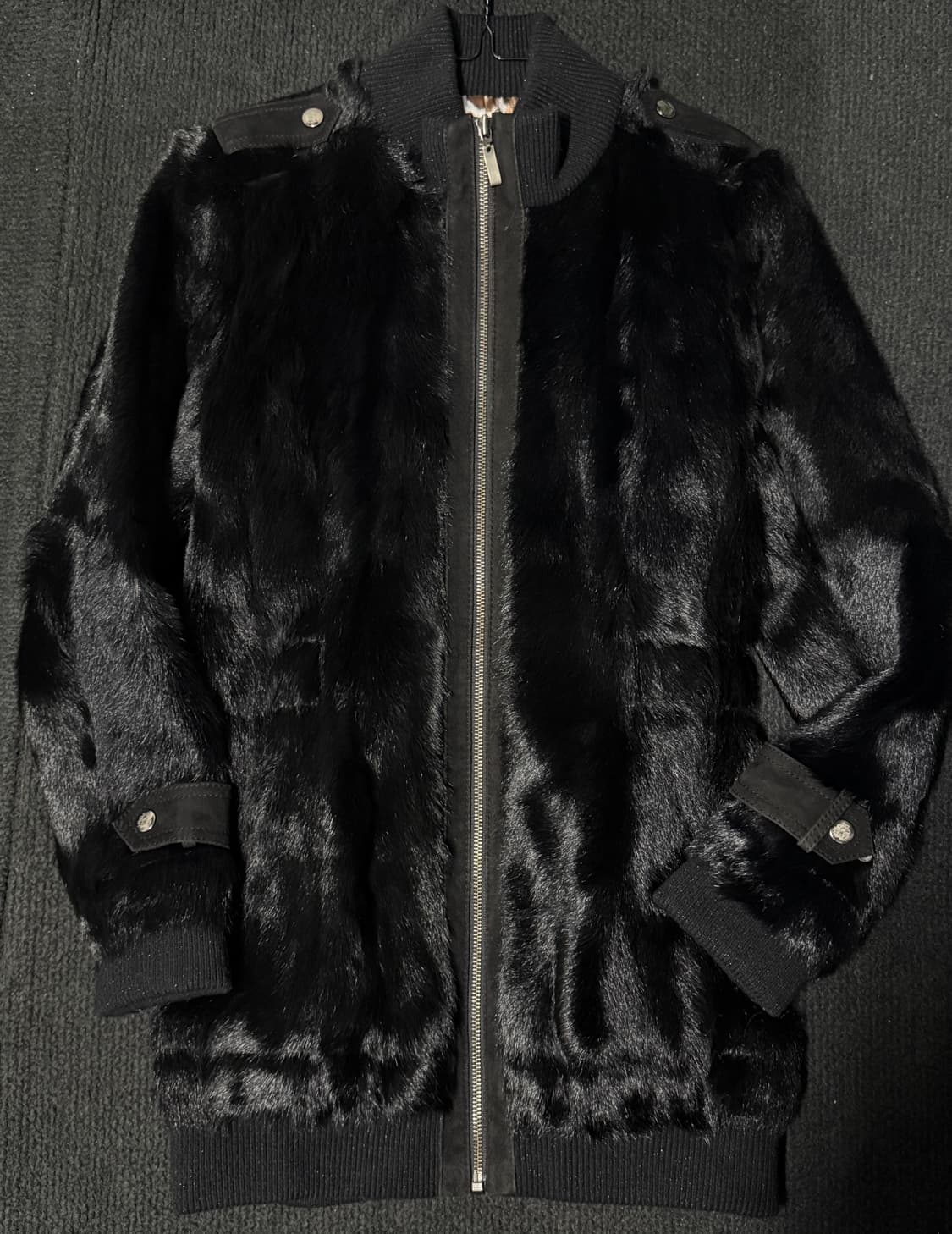 빈티지 양가죽 블랙 리얼퍼 자켓 ayadz 큐빈 오공이 파우닝 펑크 갸루 상품이미지1