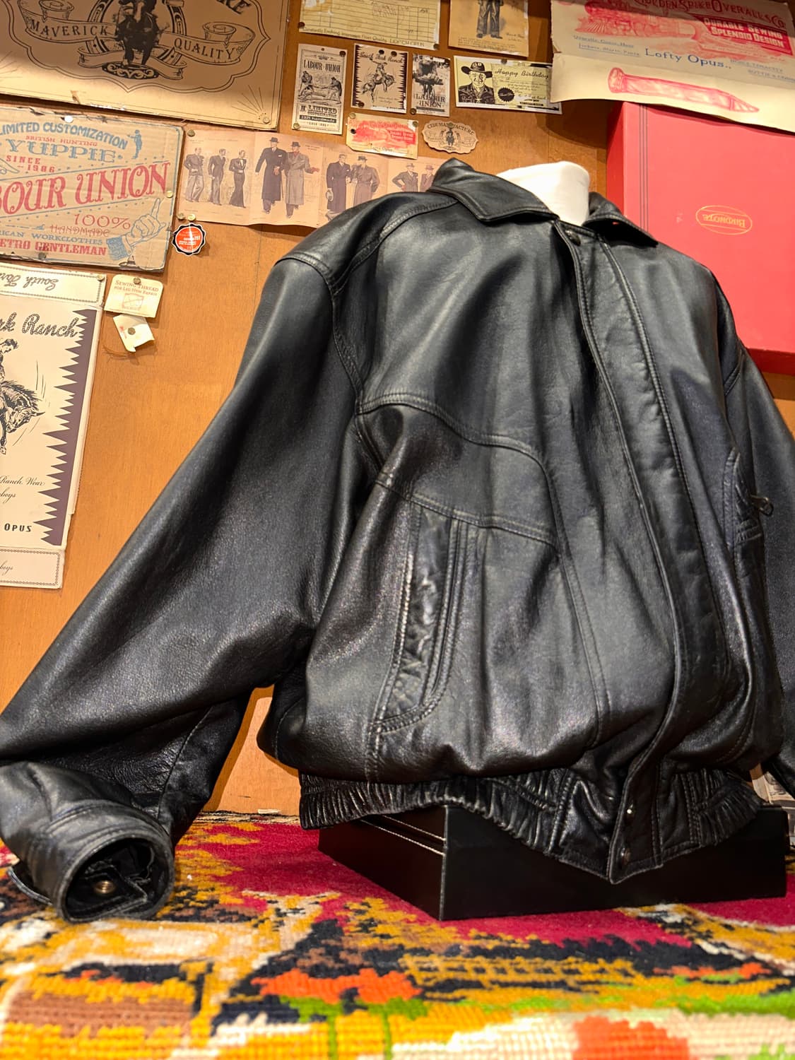 ( 2XL ) 가죽자켓 봄버자켓 항공자켓 블루종 빈티지가죽 a2가죽 상품이미지3