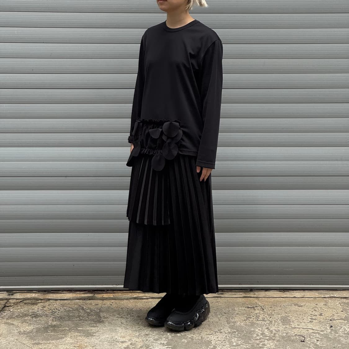 Pleated Double Black Skirt 상품이미지7