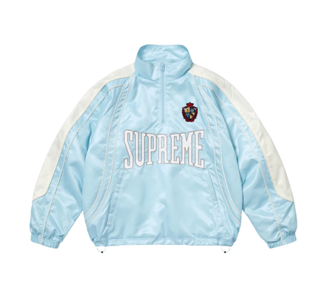 슈프림 새틴 파이핑 풀오버 라이트 블루 - 25SS 상품이미지1