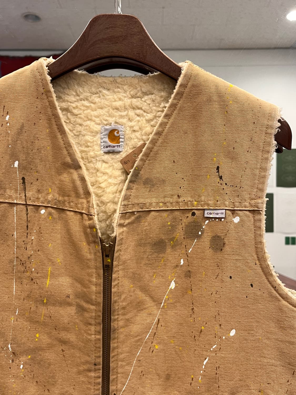 80s Carhartt 페인팅 덕 캔버스 워크 베스트 (made USA) 상품이미지4