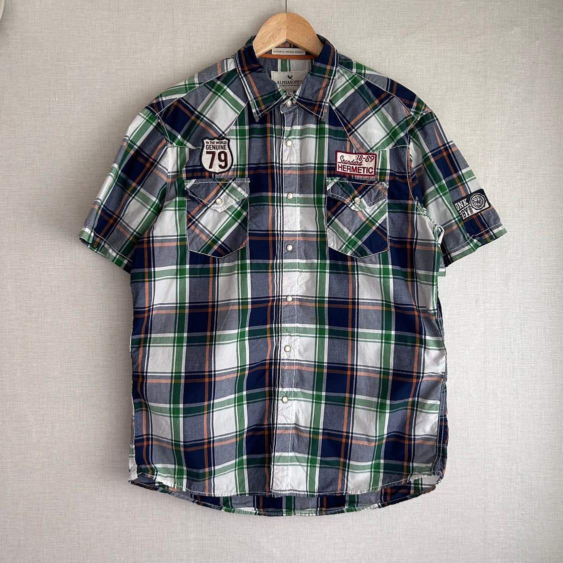 Alphasophy y2k Check Western Shirts 상품이미지1