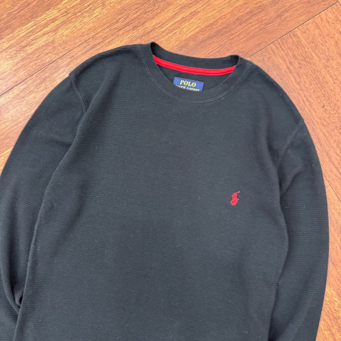 M(90) 폴로 랄프로렌 와플 라운드 긴팔 티셔츠  상품이미지3