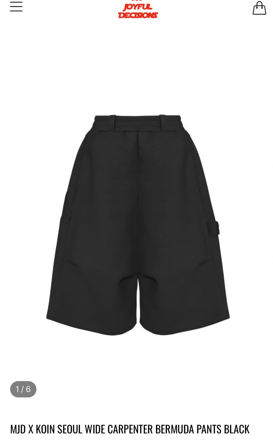 MJD X 코인 서울 와이드 카펜터 버뮤다 팬츠 블랙 상품이미지1