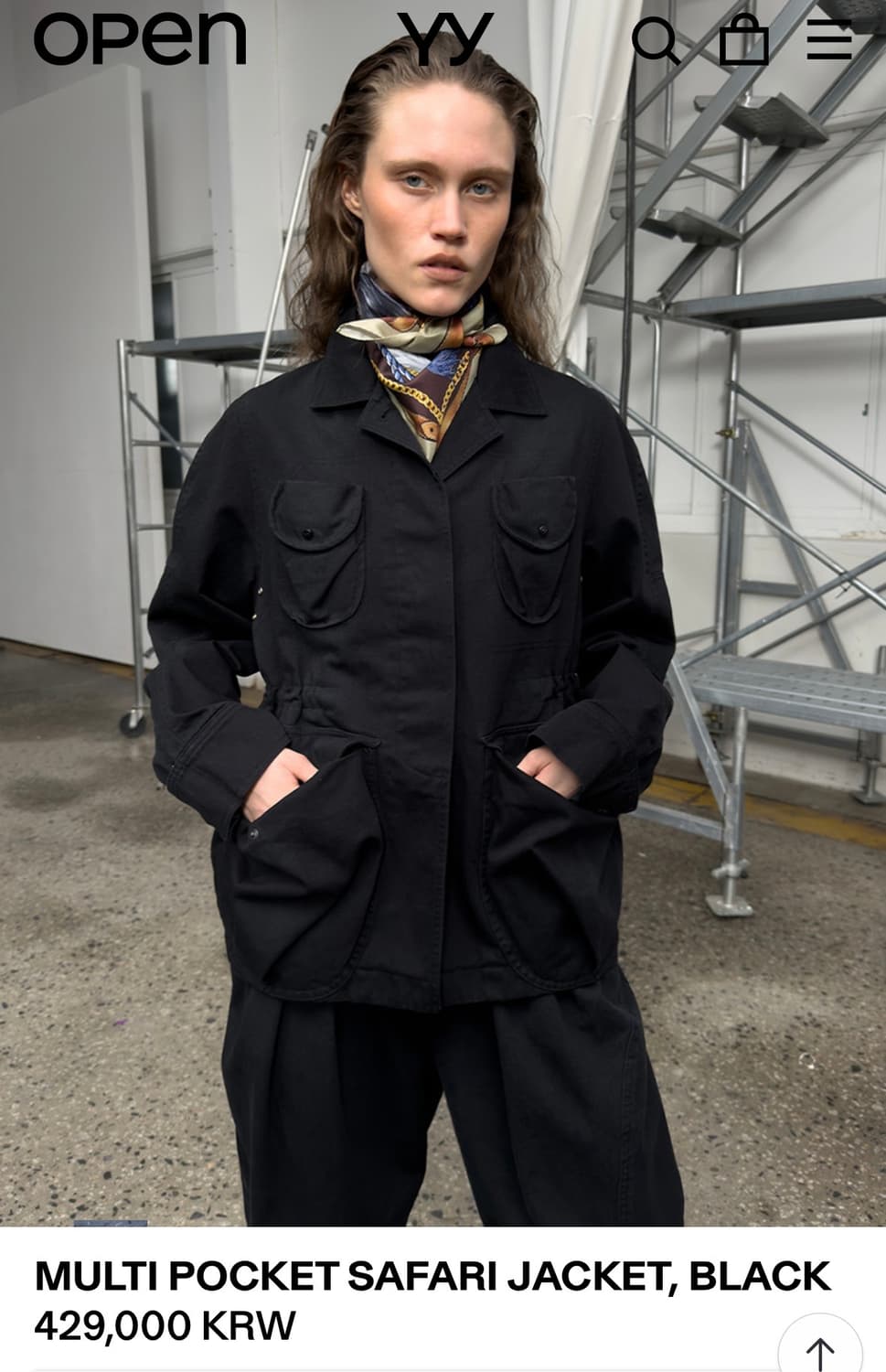 오픈와이와이 사파리 자켓 블랙 MULTI POCKET SAFARI JAC 상품이미지2