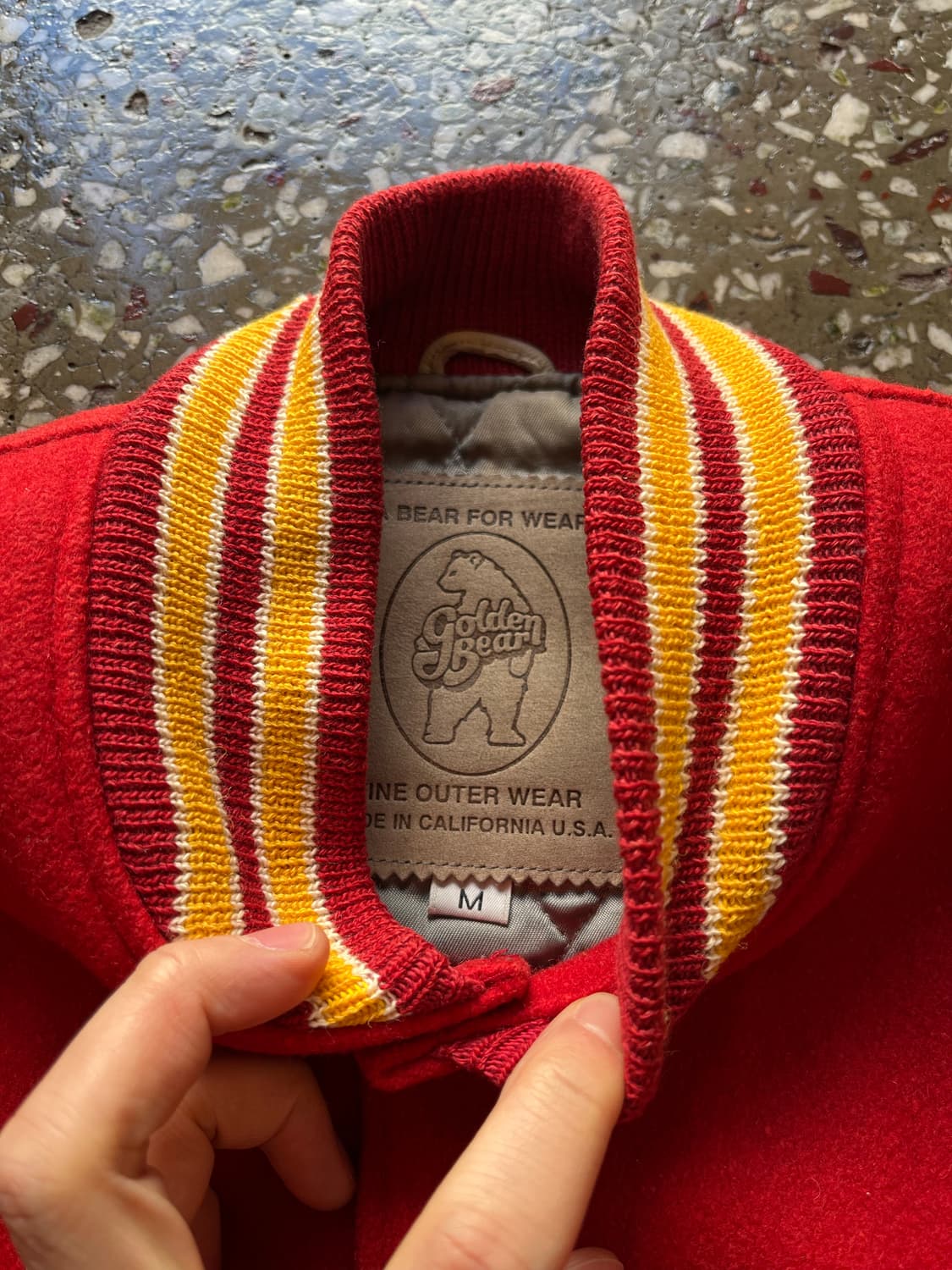 골든베어 90‘s 가죽 바시티자켓 상품이미지5