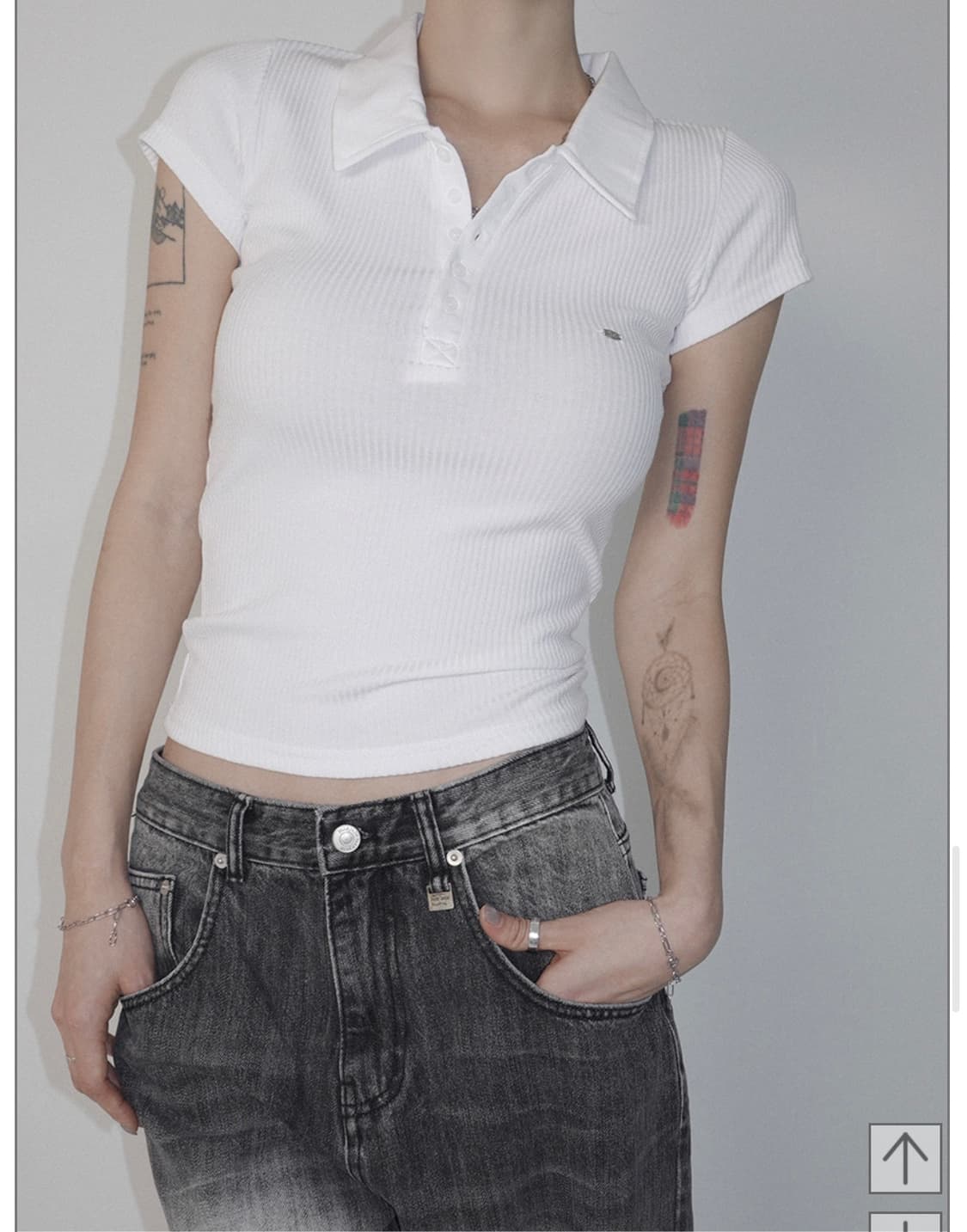 (택o) 페일제이드 Basic Collar Shirts T 티셔츠 화이트 상품이미지2