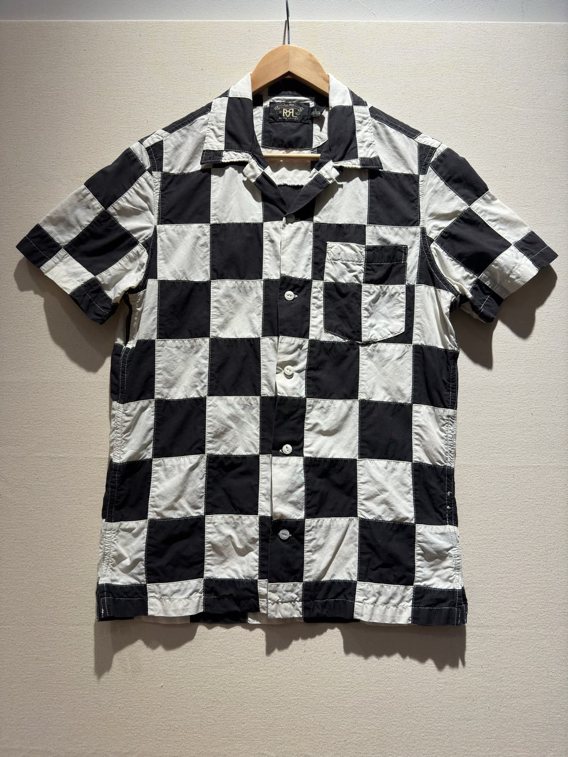 [MADE IN INDIA] 더블알엘 체커드 패치워크 숏 슬리브 셔츠 상품이미지1