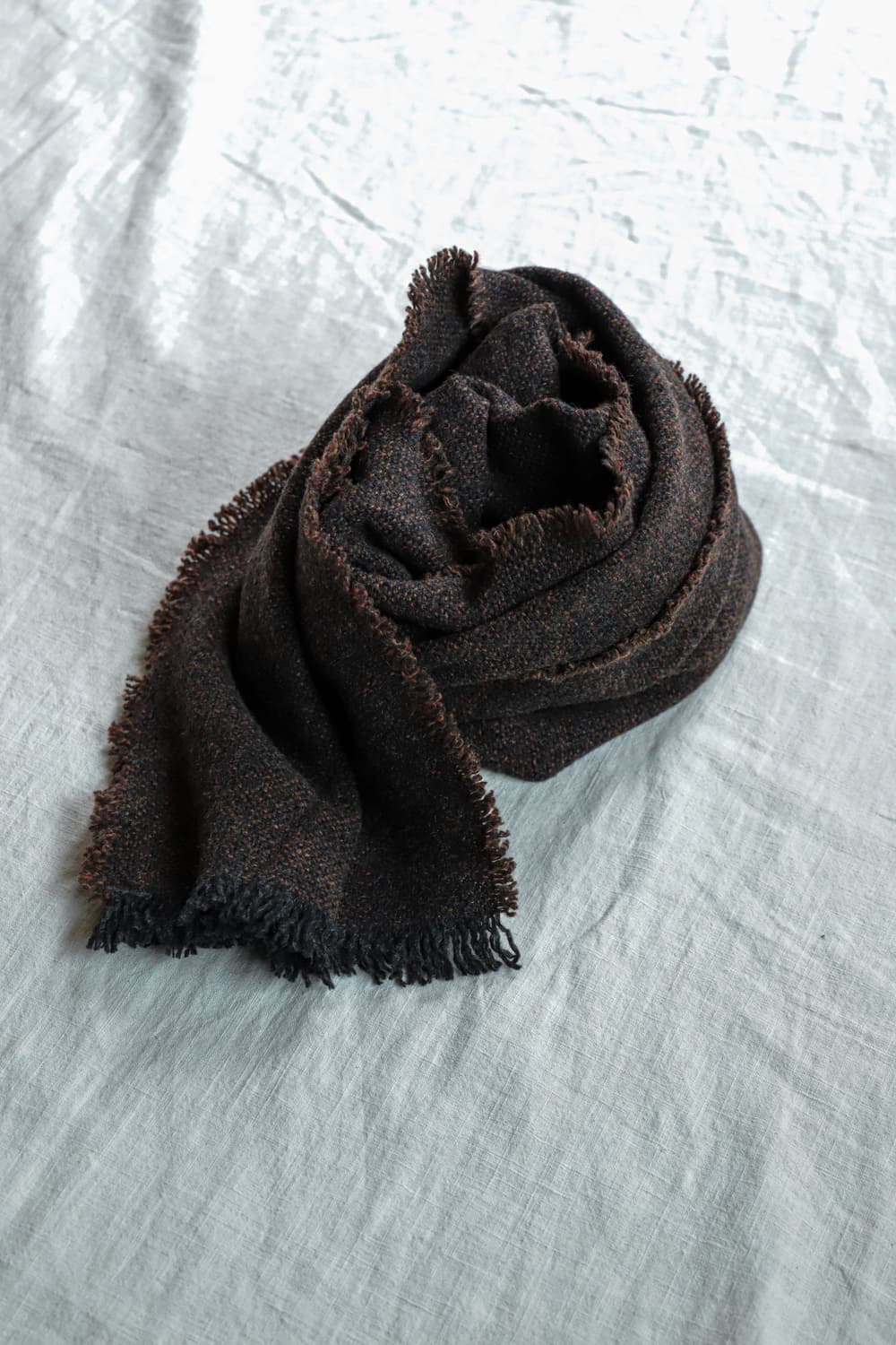 [OS] 요코 사카모토 wool long scarf 브라운 상품이미지1