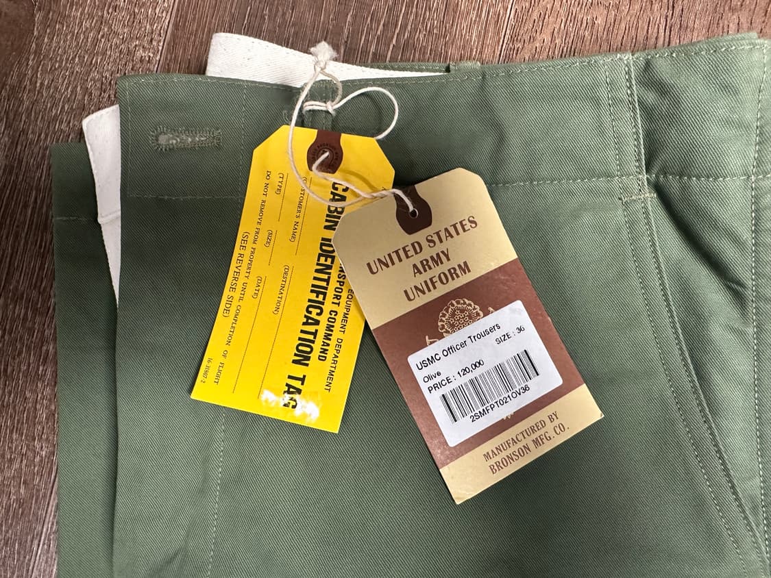 브론슨  USMC Officer Trousers Olive 상품이미지3