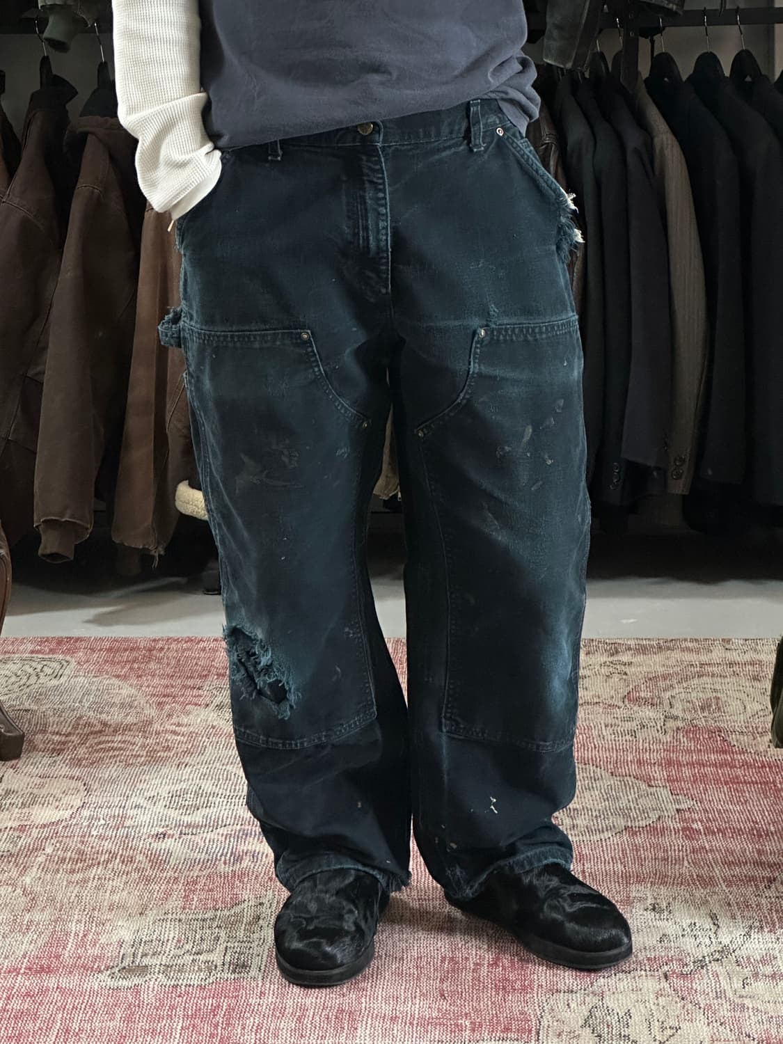 OG 칼하트 B136 더블니 블랙 칼하트 썩블니 카펜터 상품이미지10