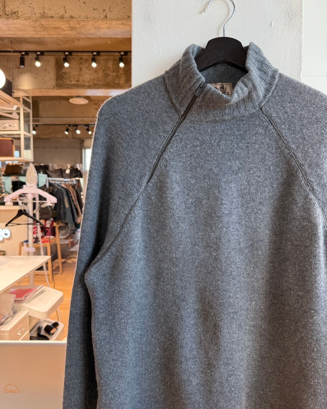 에르메스 차콜 어블릭 지퍼 캐시미어 니트  상품이미지4