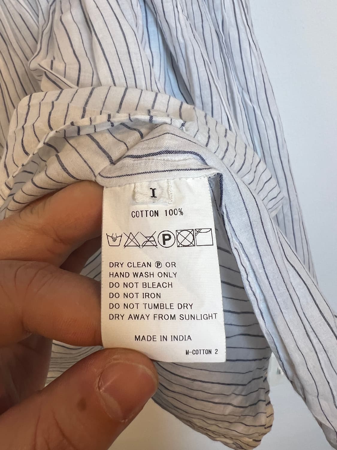 T086 JPN 라이트블루 스트라이프 슬리브리스 셔츠 원피스 OS 상품이미지4