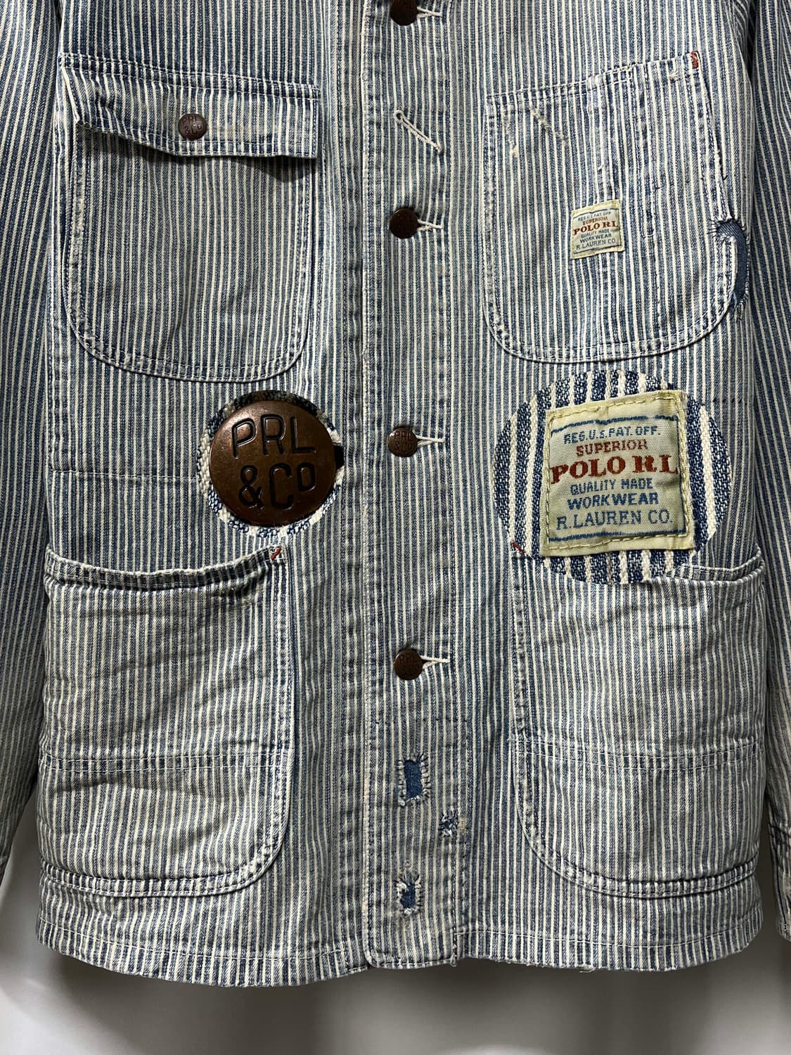 폴로 랄프로렌 리페어 디스트레스드 히코리 데님 초어 워크자켓 상품이미지5