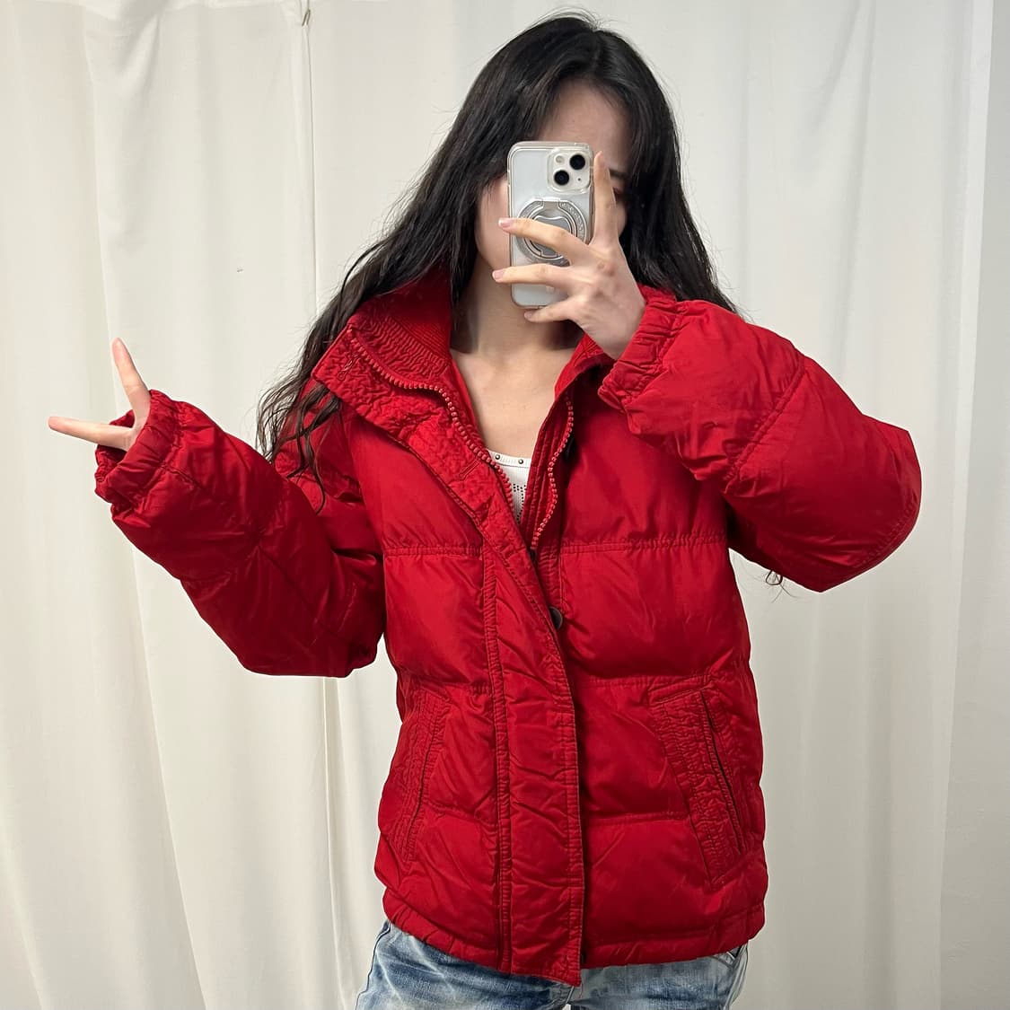 Abercrombie Red Puffer Jacket  상품이미지2