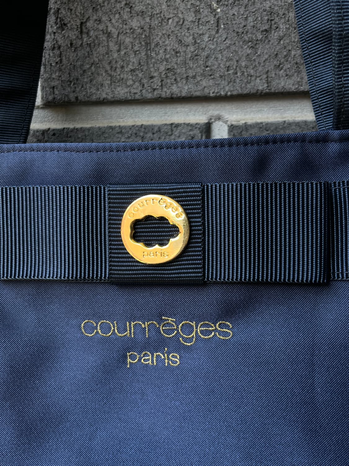90s Courreges 꾸레쥬 나일론 쇼퍼백 네이비 상품이미지3