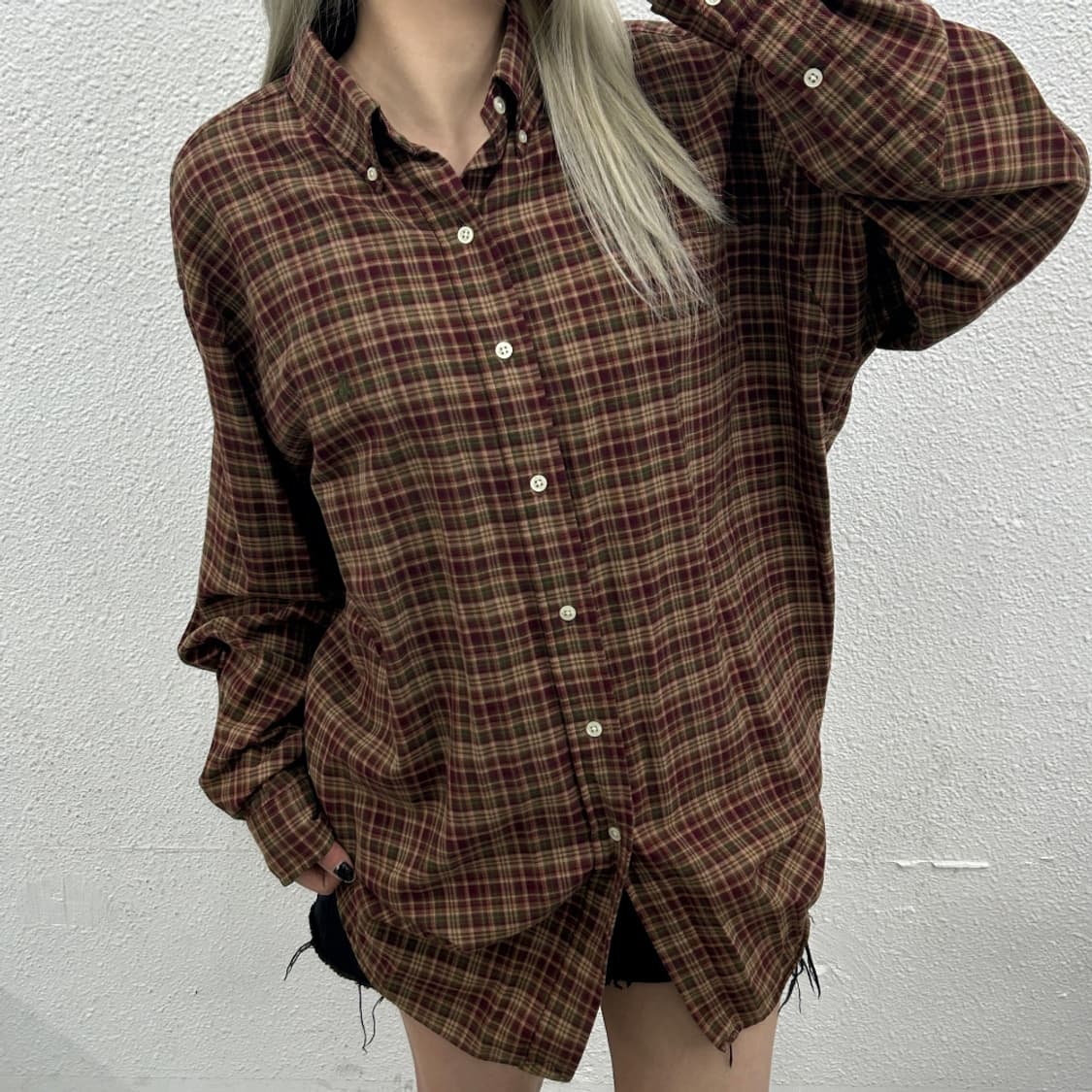 폴로 랄프로렌 그린포니 타탄체크 셔츠 XL 상품이미지1