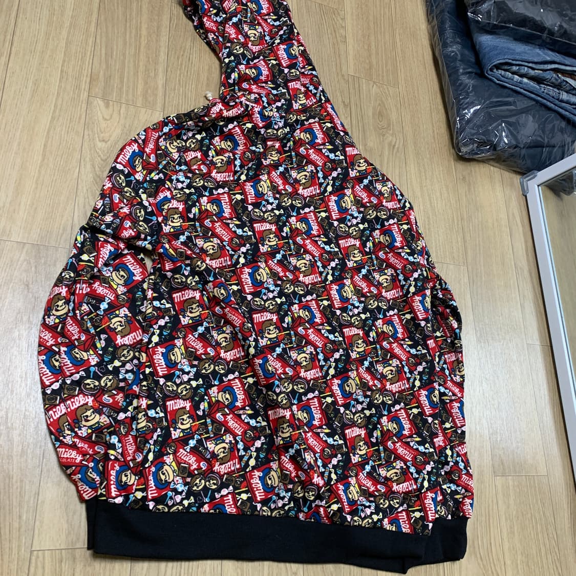 XL)Peko 페코짱 패턴 후드집업 상품이미지2