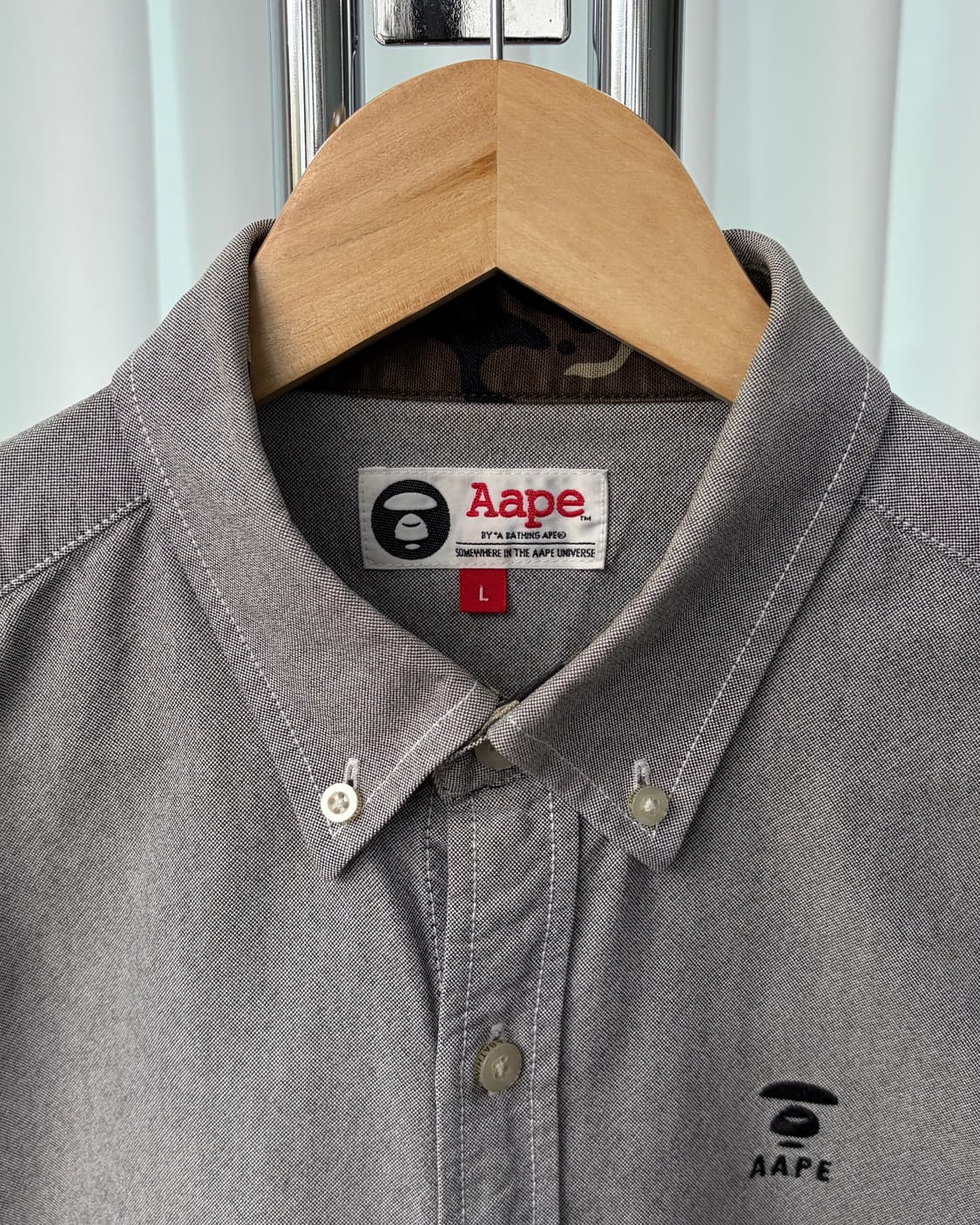 [L]베이프 에이프 AAPE 로고 옥스포드 셔츠 상품이미지7