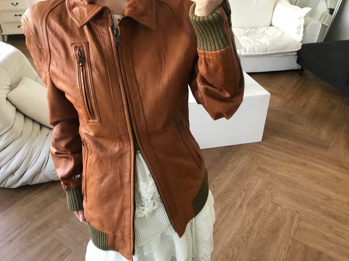 vintage brown sheepskin leather jacket 상품이미지9