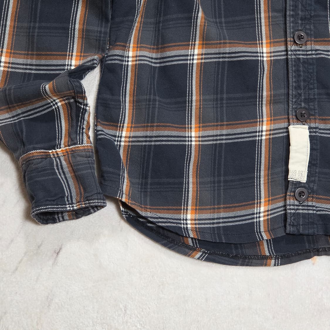 슈퍼드라이 오렌지 네이비 체크 셔츠 상품이미지3