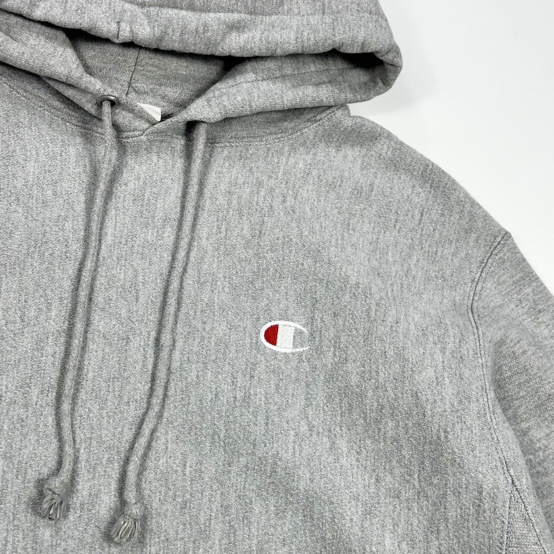 챔피온 리버스위브 헤비 코튼 그레이 후드티 (M) 상품이미지3