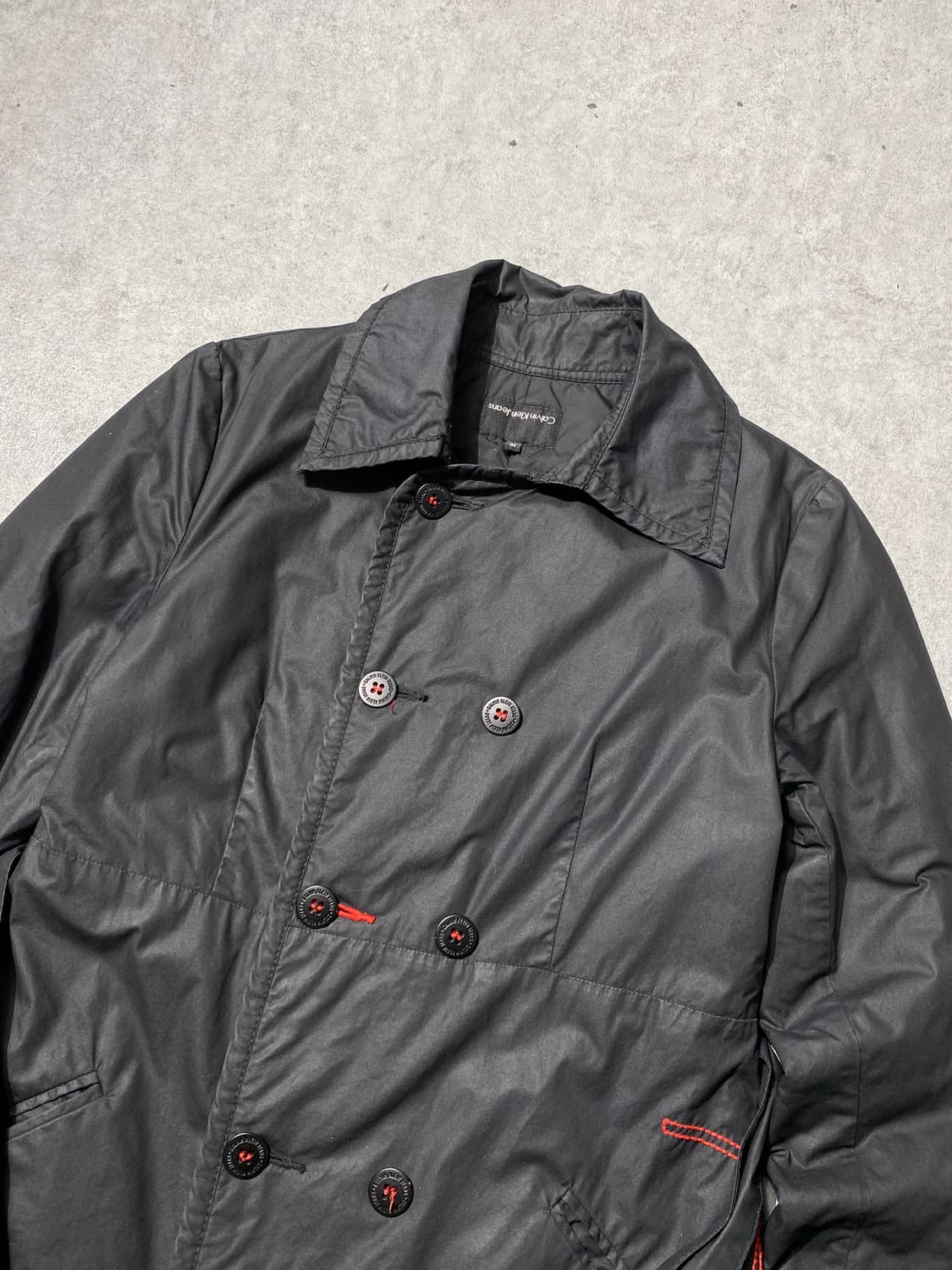 [M] 00s Calvin Klein 캘빈클라인 벨티드 더블 코트 상품이미지2