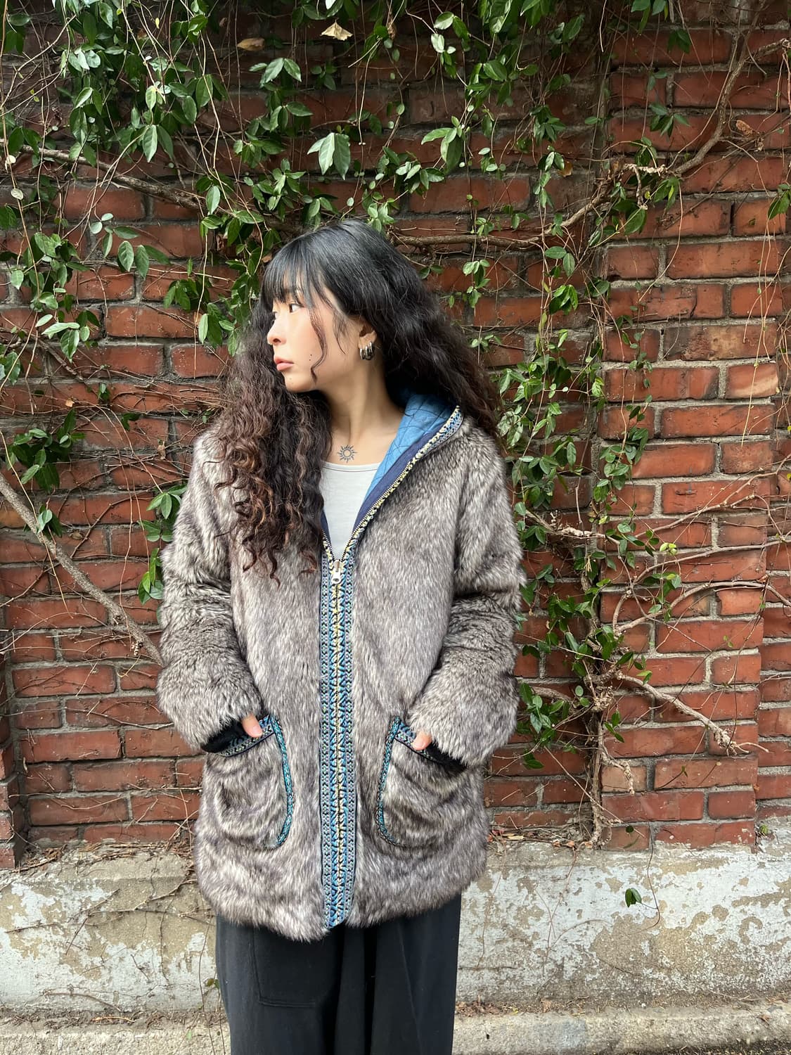 히피 무드 리버시블 아우터 상품이미지2