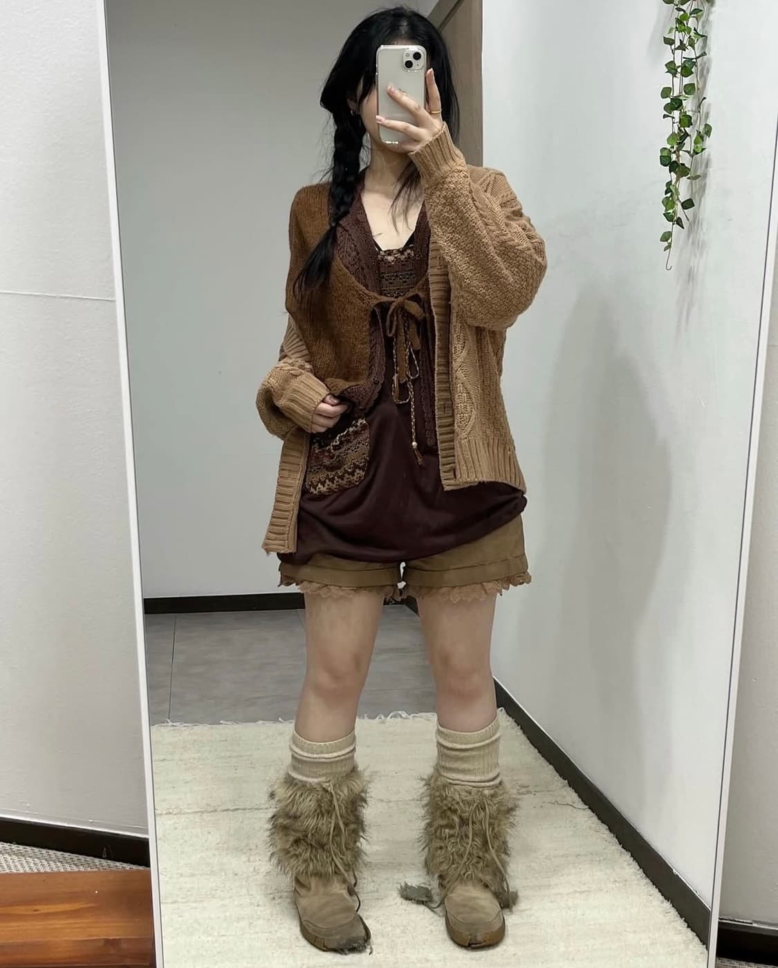 파예모리 빈티지 모리걸 브라운 코디 세트 상품이미지1