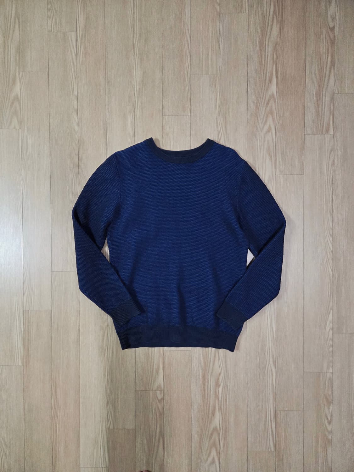 빔즈 인디고 블루 니트 롱 슬리브 티셔츠 상품이미지1