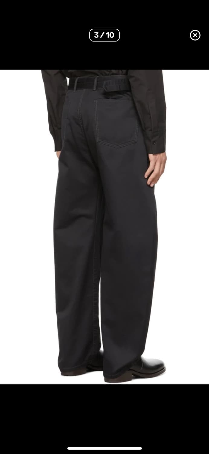 구매]르메르 22ss 코튼 새틴(사틴) 트위스티드 벨티드 팬츠 Lsize 상품이미지2