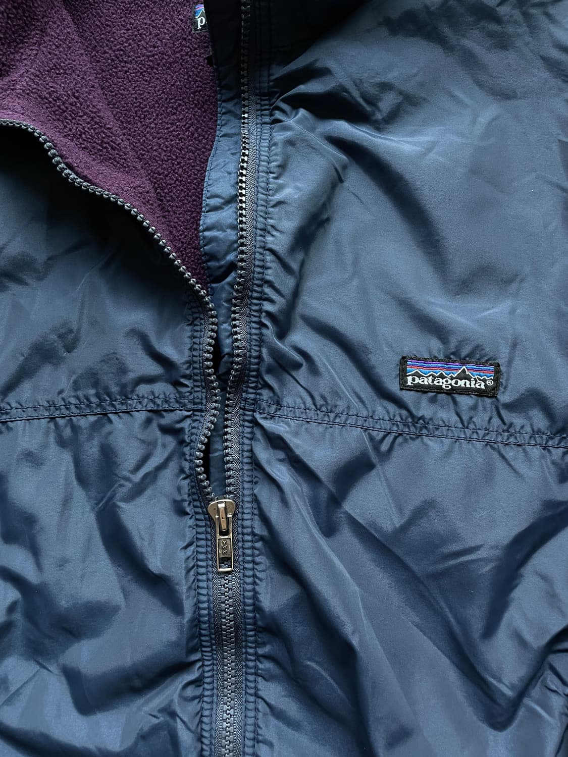 90s 파타고니아 쉘드 신칠라 봄버 자켓 네이비 퍼플 rare usa 상품이미지4