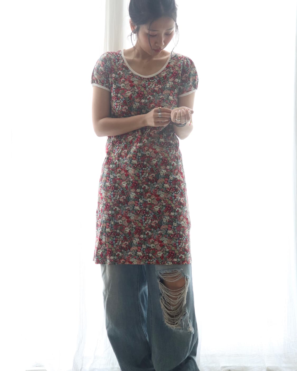 [Beams Boy] Liberty Floral Ribbon Dress 상품이미지3