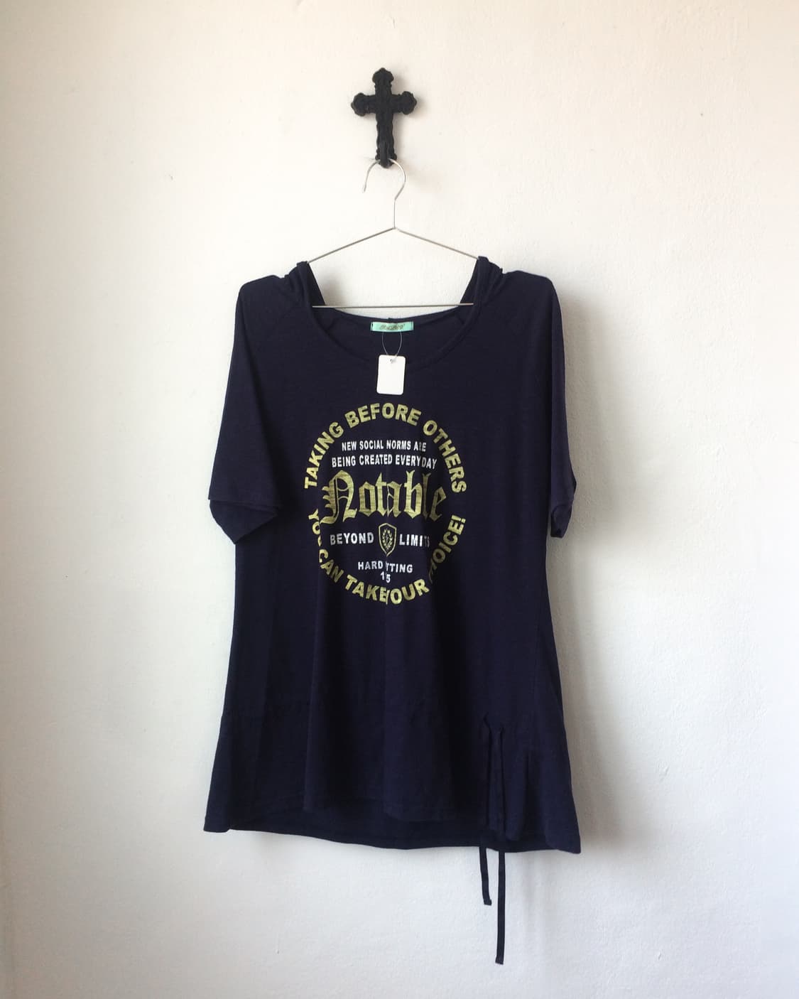 Lettering printing hood t shirt 상품이미지1