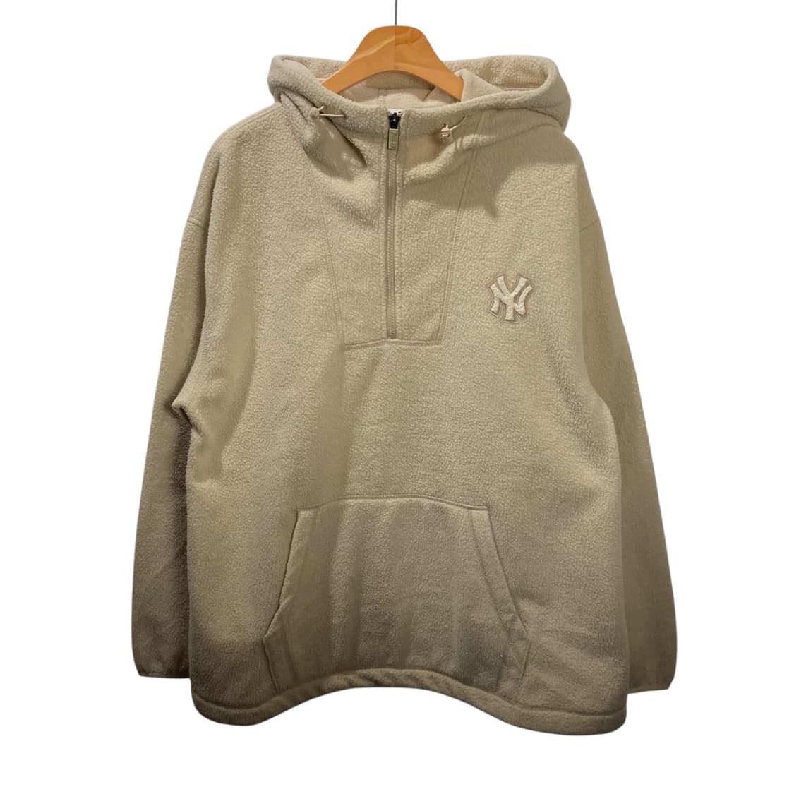 MLB  아이보리 반집업 플리스 후드 상품이미지2