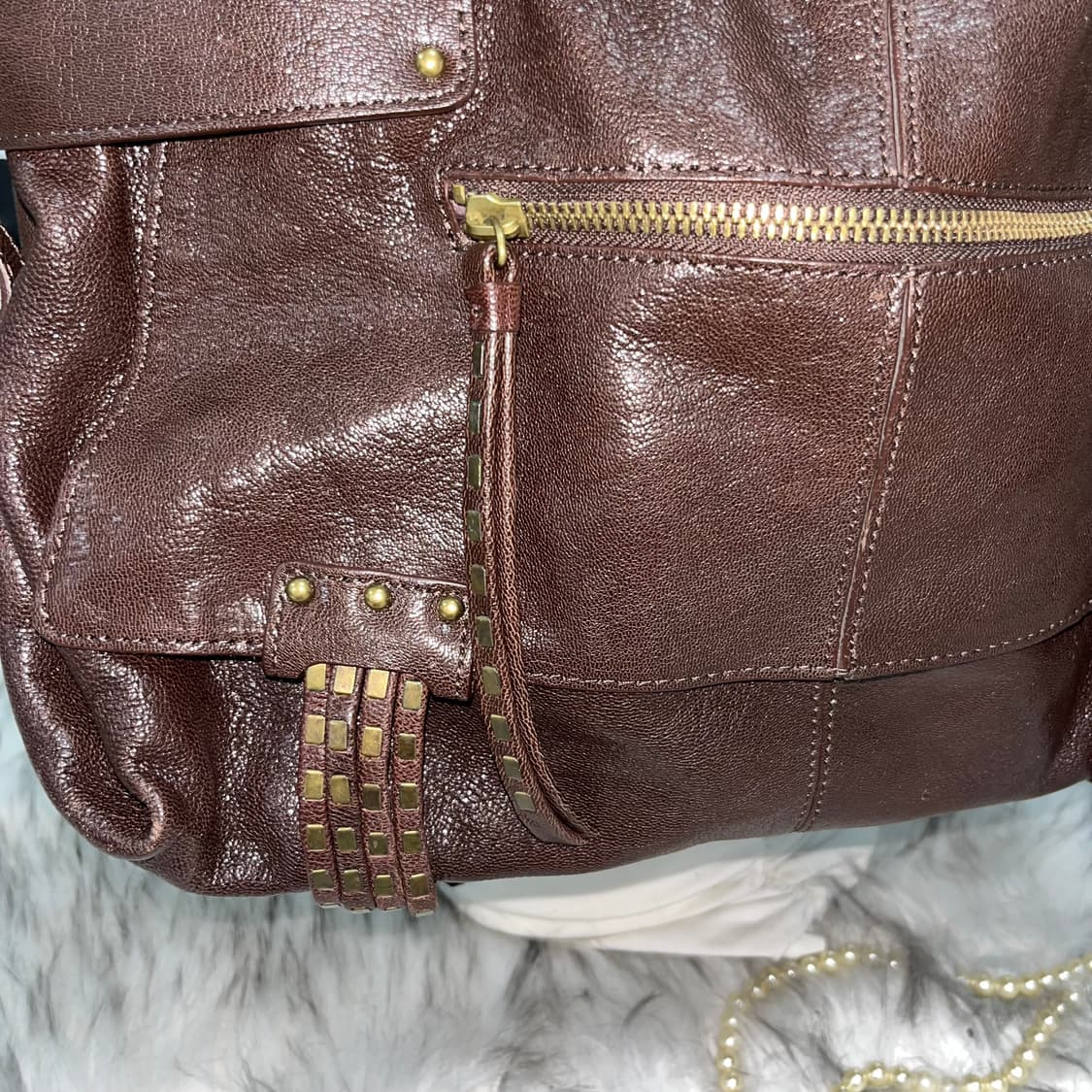 Kooba 브라운 레더 스터드 백 상품이미지4