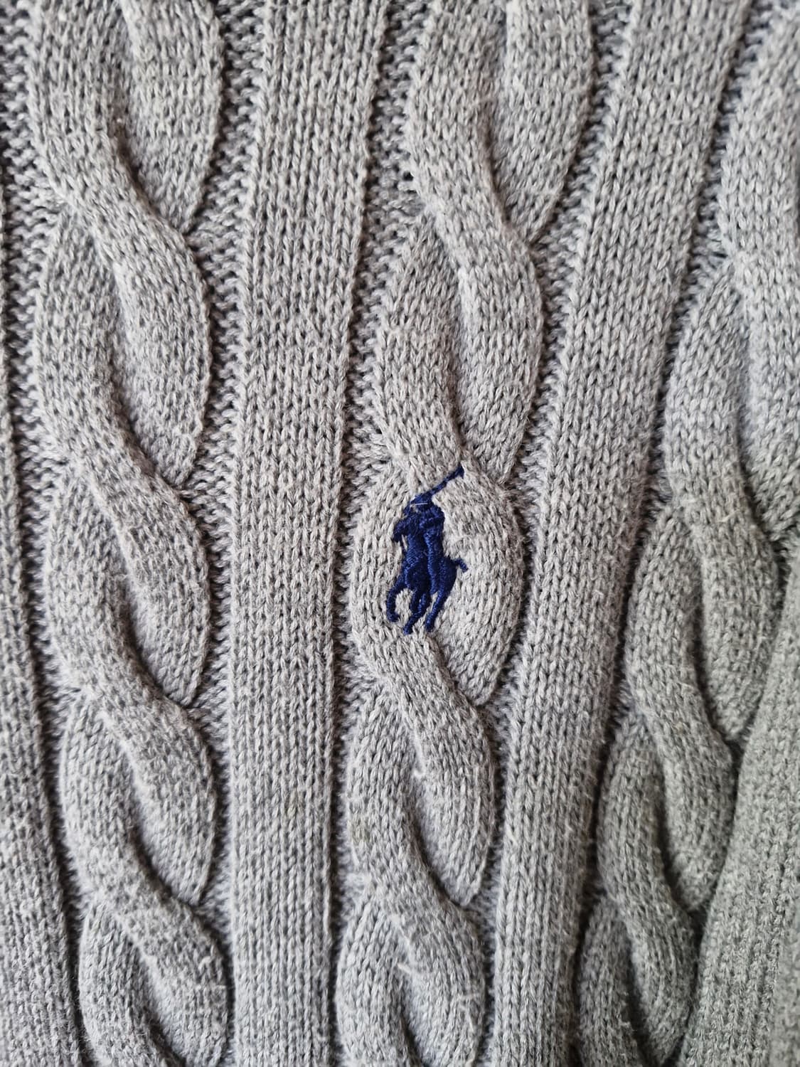 폴로 랄프로렌 케이블 반집업 니트 스웨터 그레이 L 상품이미지5